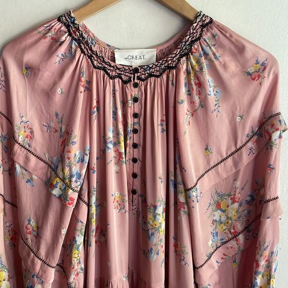 THE GREAT The Sachet Dress Cherry Blossom Floral - Picture 4 of 16